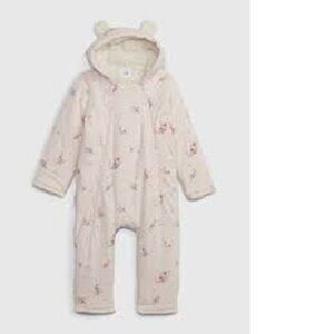 GAP Baby Girl Sherpa Hoodie One-Piece 0-3M